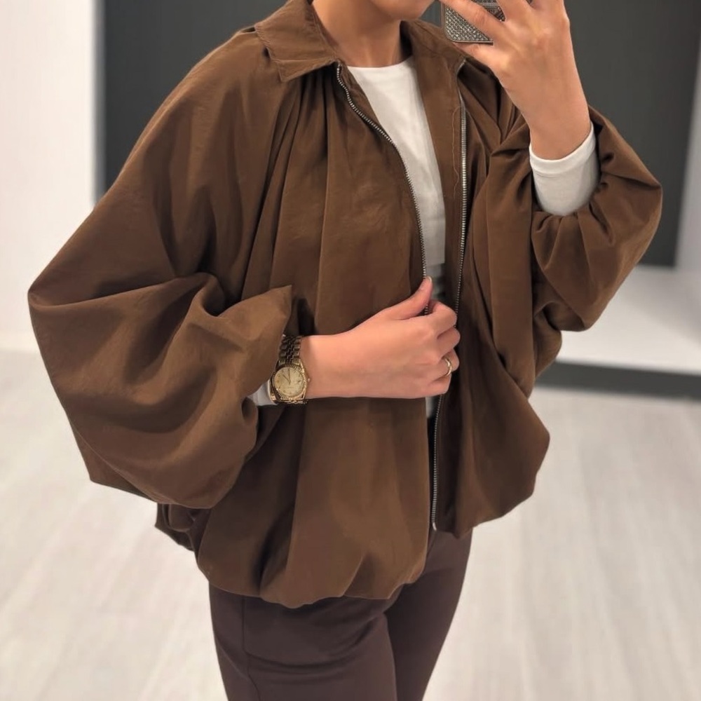 ShopEvelynne Brown Bomber Jacket